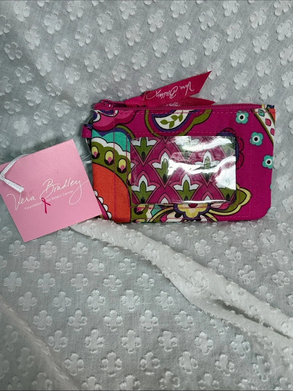 Vera Bradley Zip ID Case in Pink Swirls